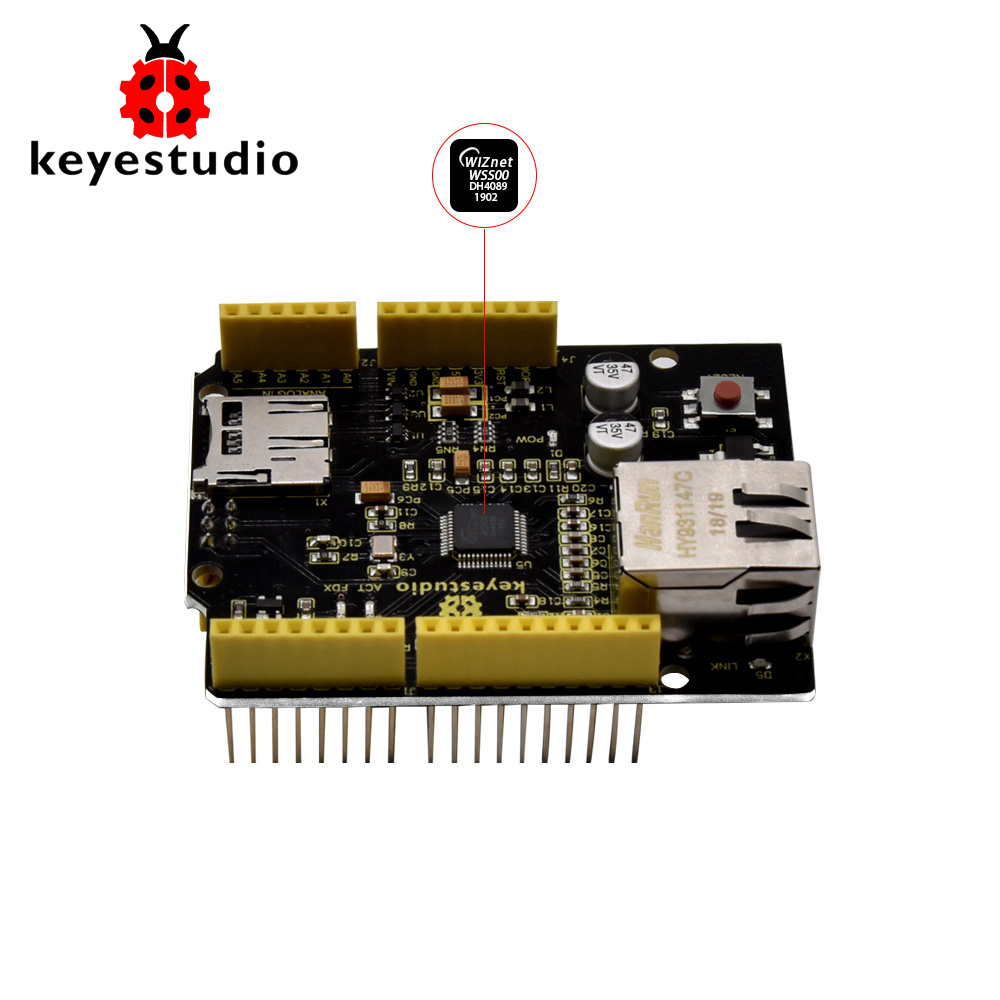 Ethernet W5500 - Плата расширения управления Ethernet Keyestudio W5500