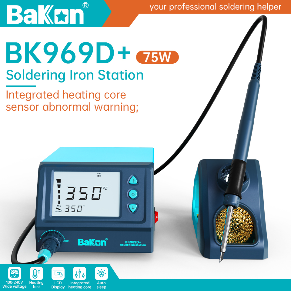 Soldering Iron Temperature Probe - Паяльная станция Bakon 75W BK969D+ T12,