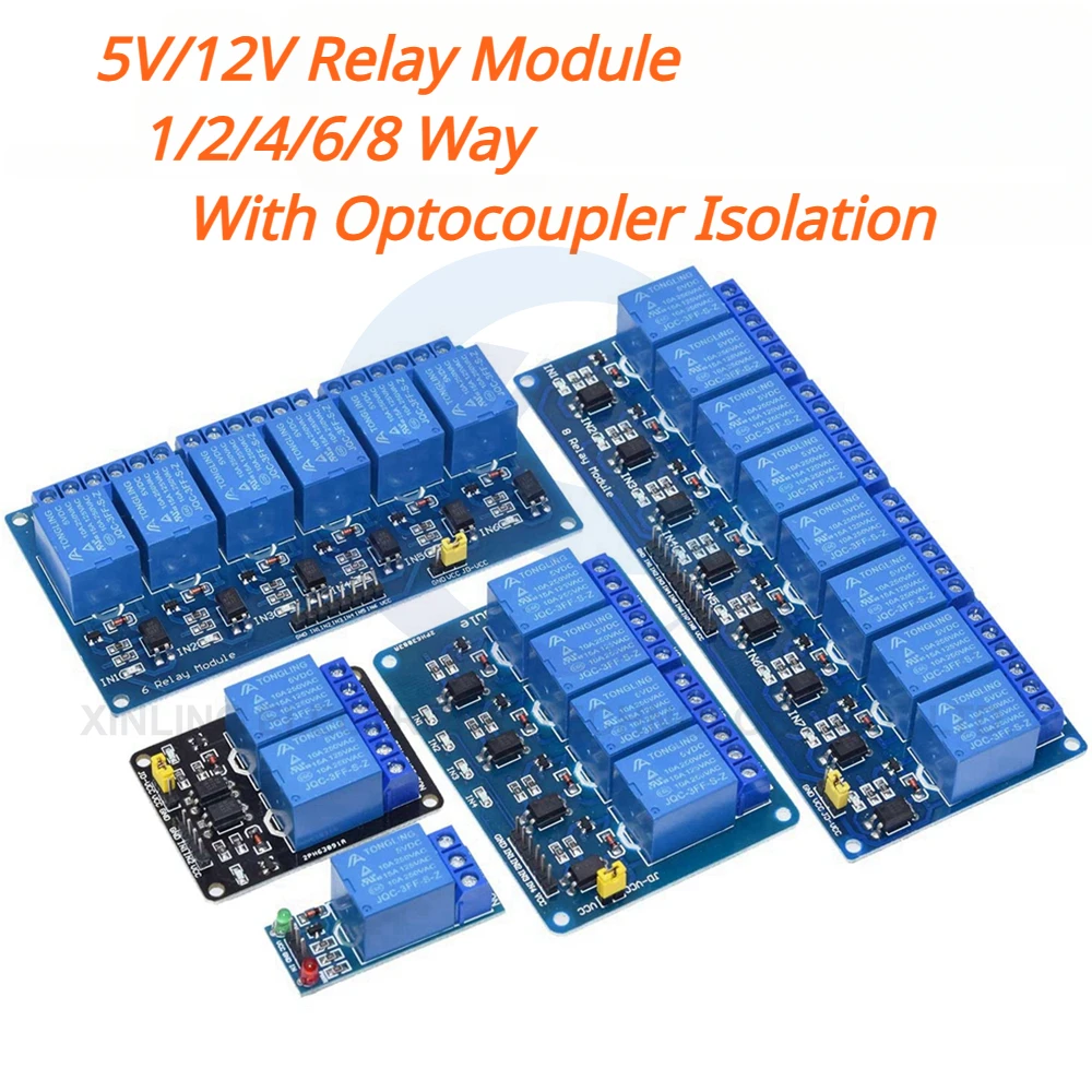 Relay Module 1 Channel - Модуль реле 5/12В на 1/2/4/6/8 каналов