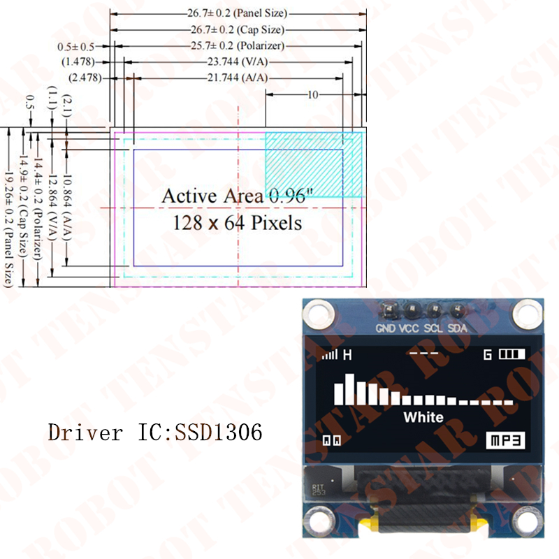 TENSTAR 0,96-дюймовый OLED SSD – обзор и цена Oled Display 0.96
