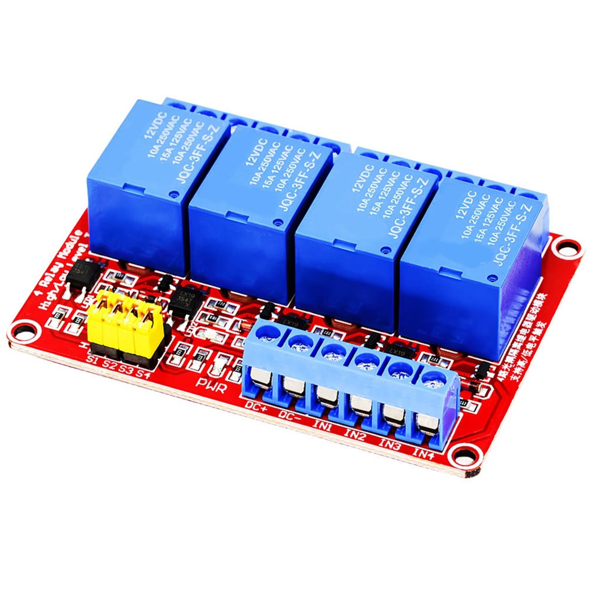 Модуль реле A49T на 4 канала,  – обзор и цена Relay Module 4 Channel