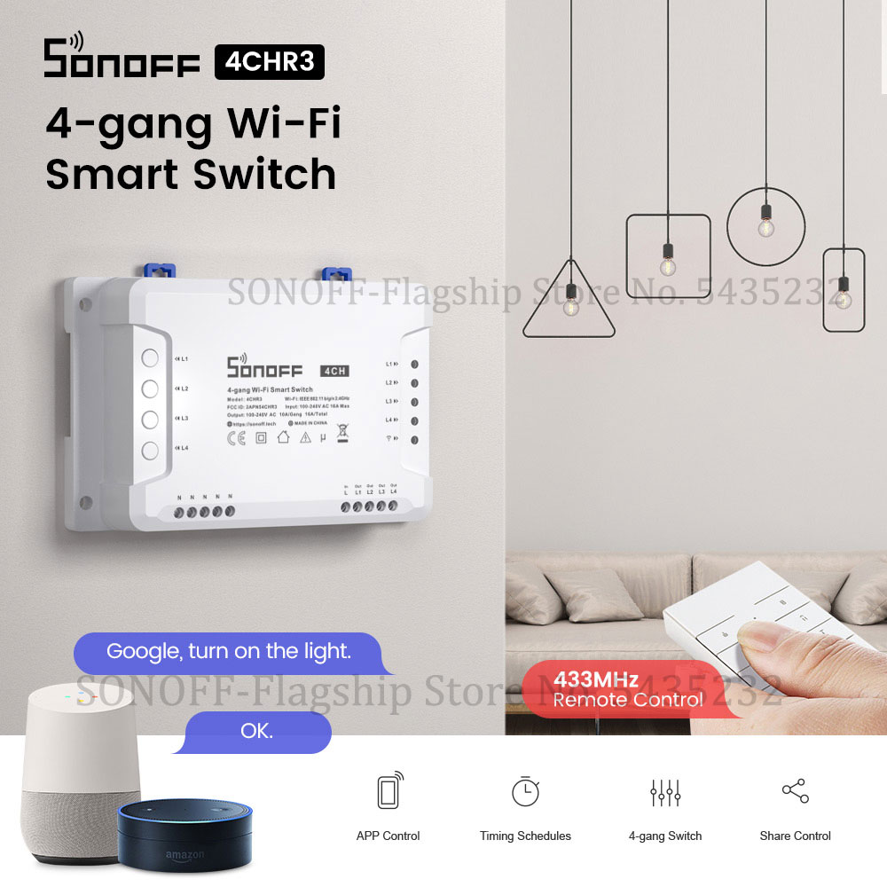 Itead SONOFF 4CH R2 Wi-Fi Бесп – обзор и цена Relay Module 1 Channel