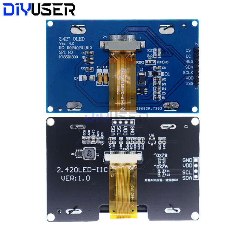 DIYUSER 2,4-дюймовый OLED LCD  – обзор и цена Oled Display 0.96