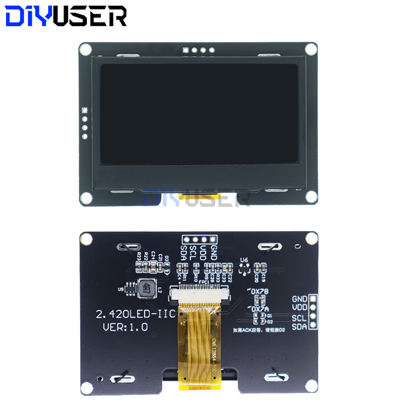 DIYUSER 2,4-дюймовый OLED LCD  – обзор и цена Oled Display 0.96